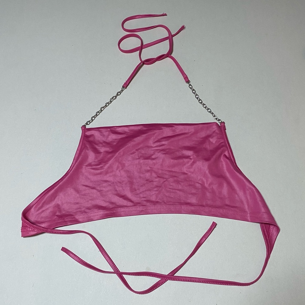 SHEIN Vibrant Pink Satin Top